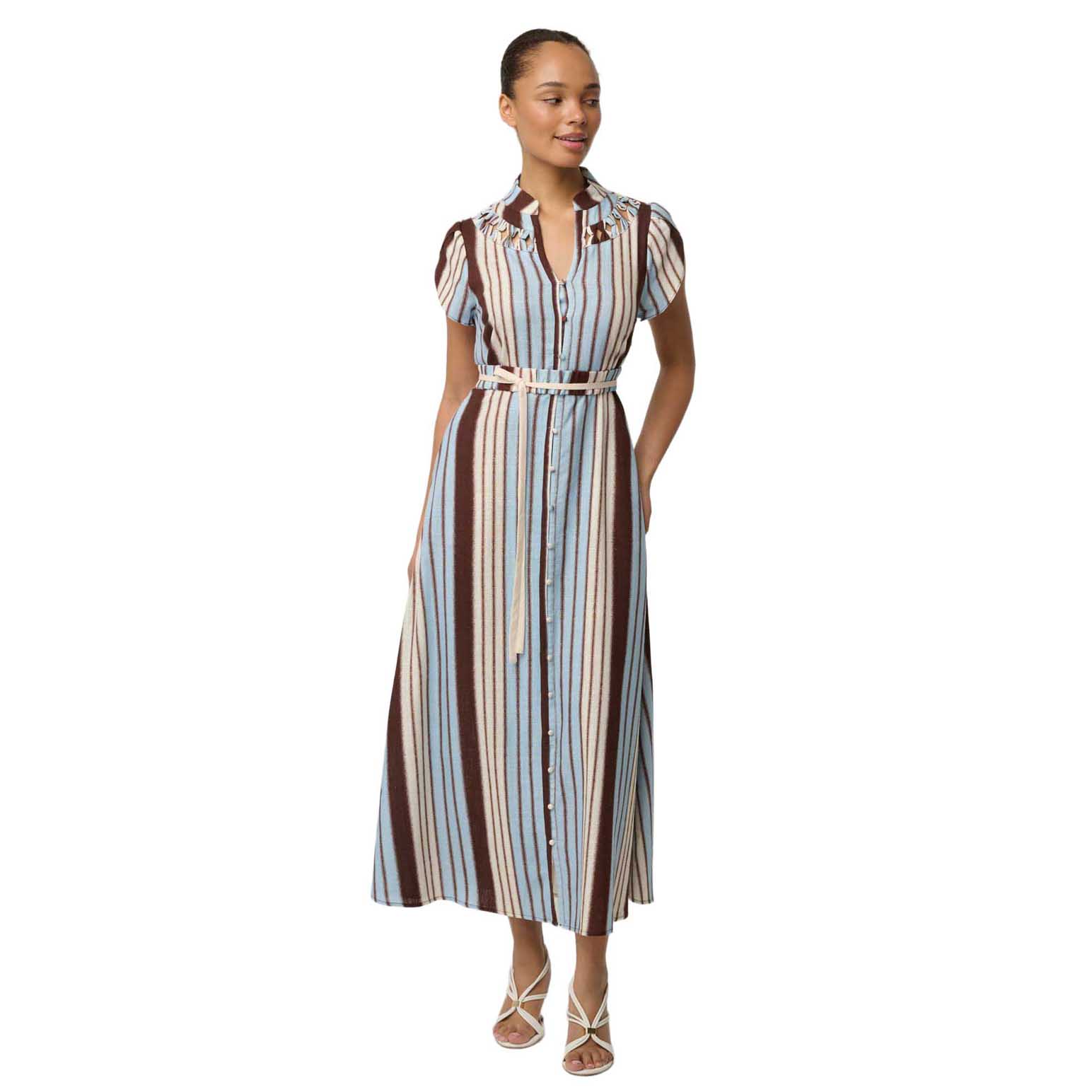 OnceWas Cattleya Smock Detail Maxi Dress